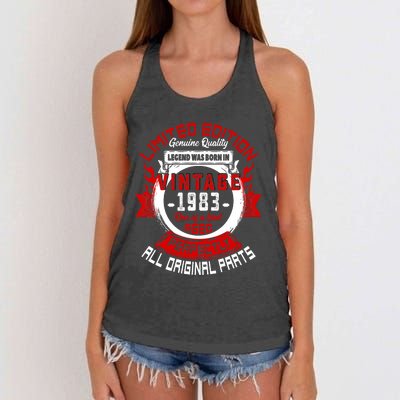 41st Birthday Gift Vintage Legends Born In 1983 41 Years Old Women's Knotted Racerback Tank