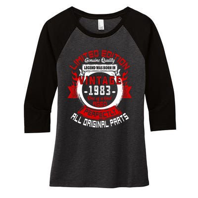 41st Birthday Gift Vintage Legends Born In 1983 41 Years Old Women's Tri-Blend 3/4-Sleeve Raglan Shirt