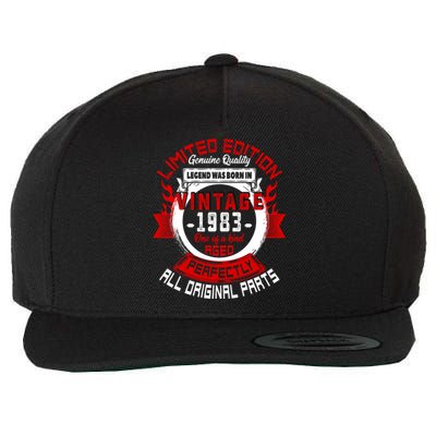 41st Birthday Gift Vintage Legends Born In 1983 41 Years Old Wool Snapback Cap