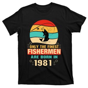 41st Birthday Gifts For 41 Year Old Fishing Fishermen 1981 T-Shirt