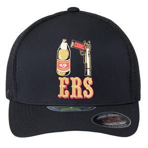 40oz Beer Guns 49ers Flexfit Unipanel Trucker Cap