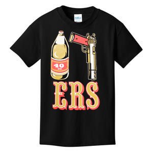 40oz Beer Guns 49ers Kids T-Shirt