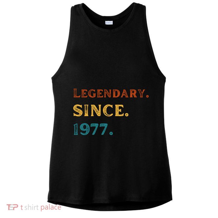 46th Birthday Gift Vintage Legendary Since 1977 46 Year Old Ladies PosiCharge Tri-Blend Wicking Tank