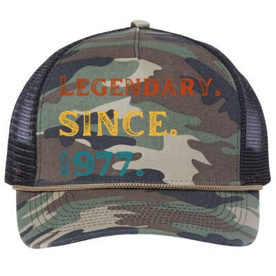 46th Birthday Gift Vintage Legendary Since 1977 46 Year Old Retro Rope Trucker Hat Cap