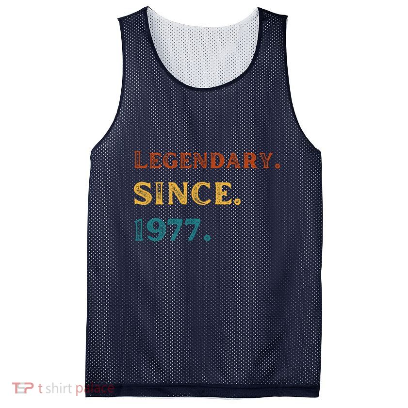 46th Birthday Gift Vintage Legendary Since 1977 46 Year Old Mesh Reversible Basketball Jersey Tank