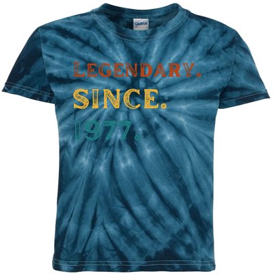 46th Birthday Gift Vintage Legendary Since 1977 46 Year Old Kids Tie-Dye T-Shirt