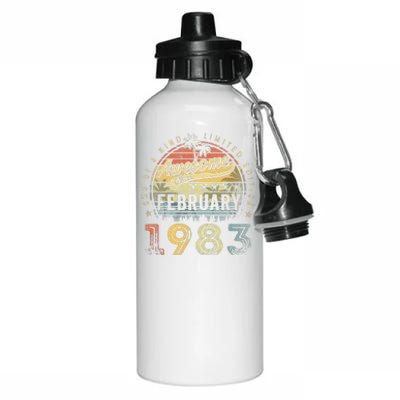 40th Birthday Gift Awesome Since February 1983 40 Year Old Cute Aluminum Water Bottle 