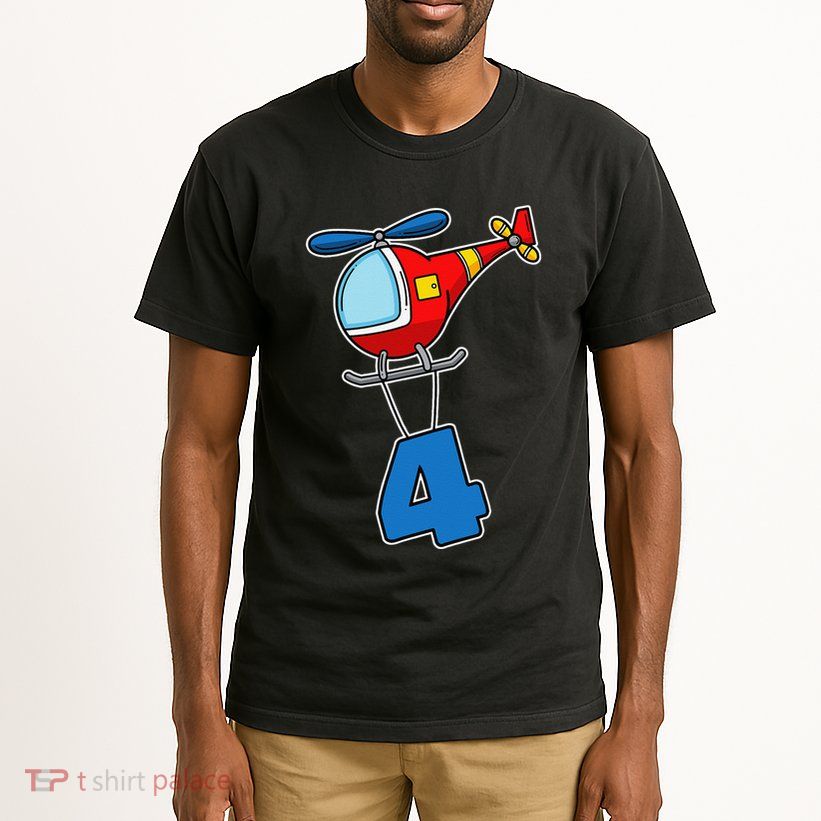 4th Birthday Gift For A I Funny Helicopters Tall T-Shirt