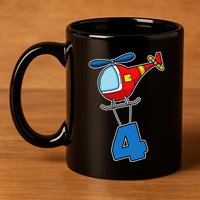 4th Birthday Gift For A I Funny Helicopters 11oz C Handle Ceramic Mug