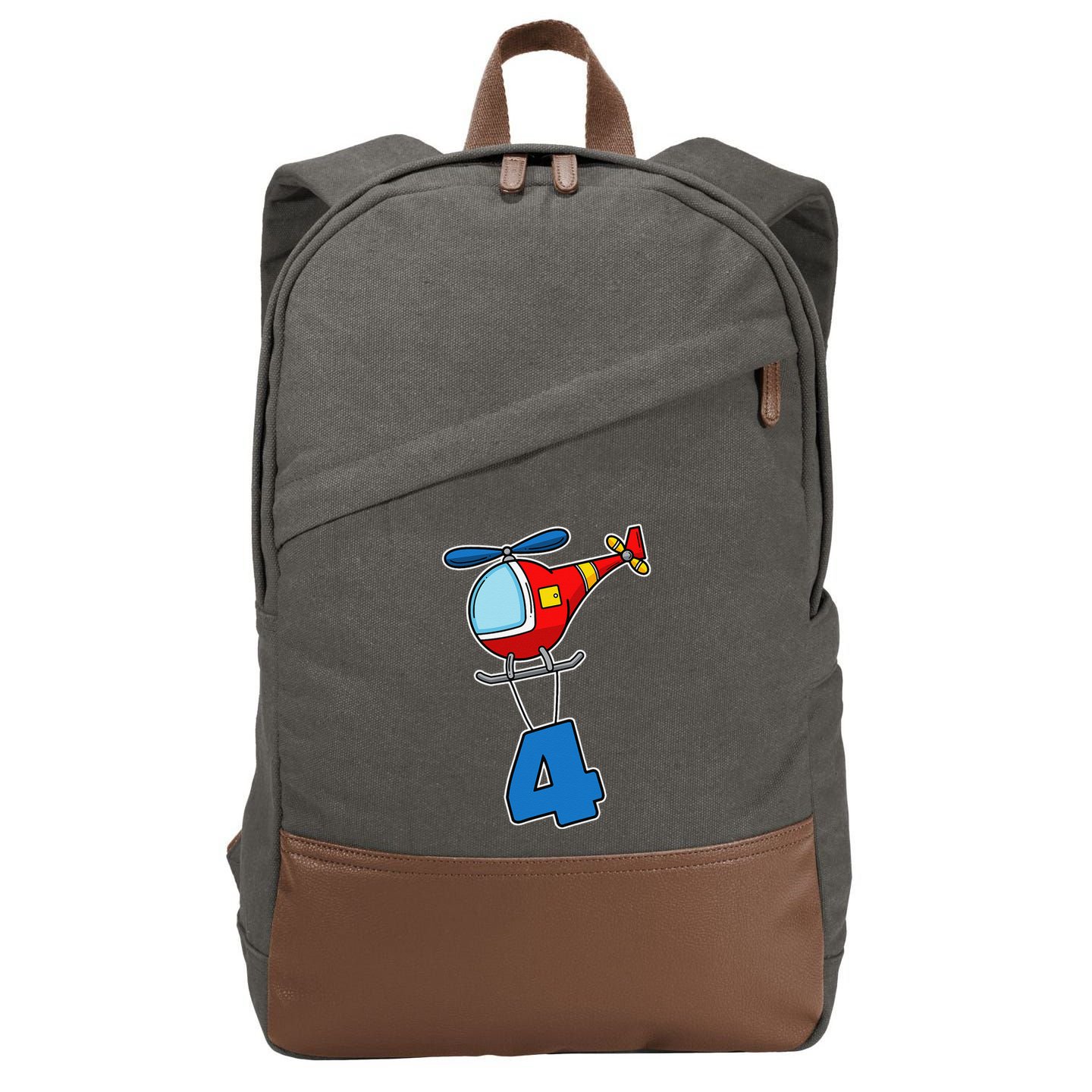4th Birthday Gift For A I Funny Helicopters Cotton Canvas Backpack