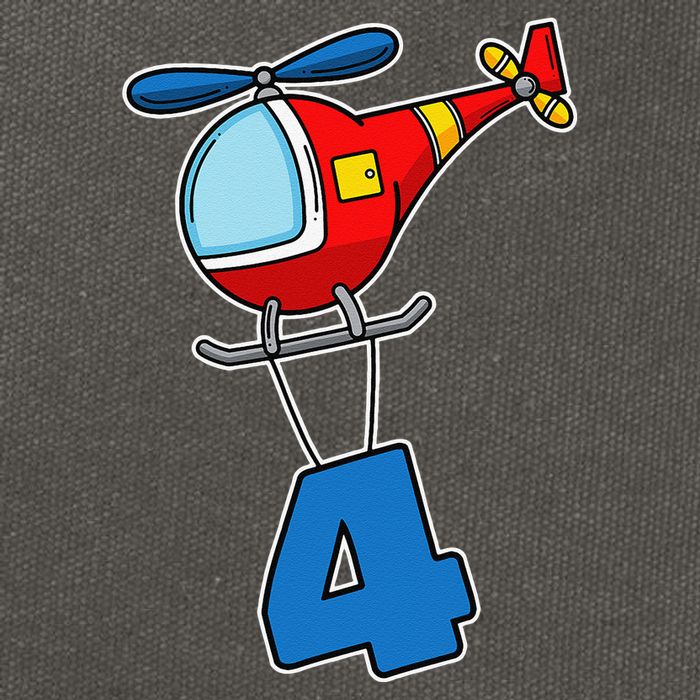 4th Birthday Gift For A I Funny Helicopters Cotton Canvas Backpack