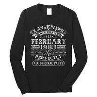 40th Birthday Gift Legends Born In February 1983 40 Year Old Cute Long Sleeve Shirt