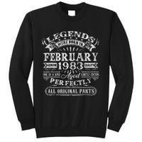 40th Birthday Gift Legends Born In February 1983 40 Year Old Cute Sweatshirt