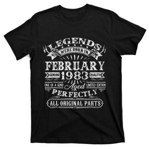 40th Birthday Gift Legends Born In February 1983 40 Year Old Cute T-Shirt