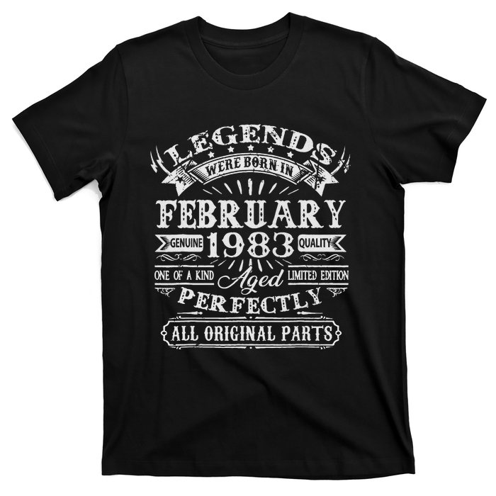 40th Birthday Gift Legends Born In February 1983 40 Year Old Cute T-Shirt