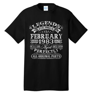 40th Birthday Gift Legends Born In February 1983 40 Year Old Cute Tall T-Shirt