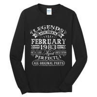 40th Birthday Gift Legends Born In February 1983 40 Year Old Cute Tall Long Sleeve T-Shirt