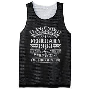 40th Birthday Gift Legends Born In February 1983 40 Year Old Cute Mesh Reversible Basketball Jersey Tank