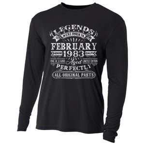 40th Birthday Gift Legends Born In February 1983 40 Year Old Cute Cooling Performance Long Sleeve Crew