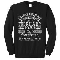 40th Birthday Gift Legends Born In February 1983 40 Year Old Cute Tall Sweatshirt