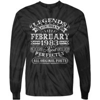 40th Birthday Gift Legends Born In February 1983 40 Year Old Cute Tie-Dye Long Sleeve Shirt