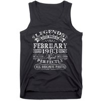 40th Birthday Gift Legends Born In February 1983 40 Year Old Cute Tank Top