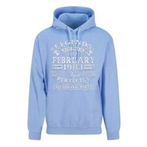 40th Birthday Gift Legends Born In February 1983 40 Year Old Cute Unisex Surf Hoodie