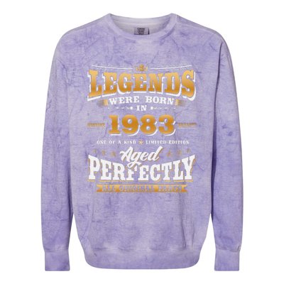 40th Birthday Gift Vintage Legends Born In 1983 40 Years Old Cute Colorblast Crewneck Sweatshirt