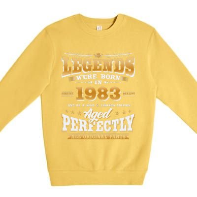 40th Birthday Gift Vintage Legends Born In 1983 40 Years Old Cute Premium Crewneck Sweatshirt