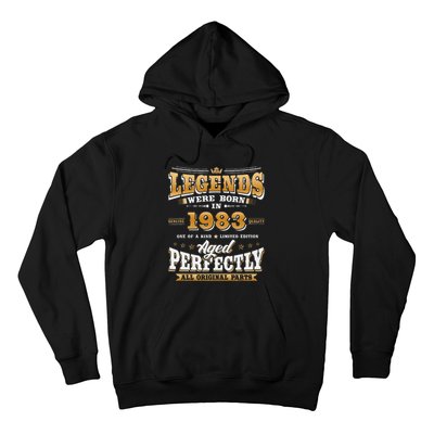 40th Birthday Gift Vintage Legends Born In 1983 40 Years Old Cute Hoodie