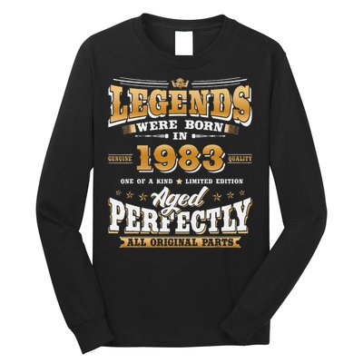 40th Birthday Gift Vintage Legends Born In 1983 40 Years Old Cute Long Sleeve Shirt