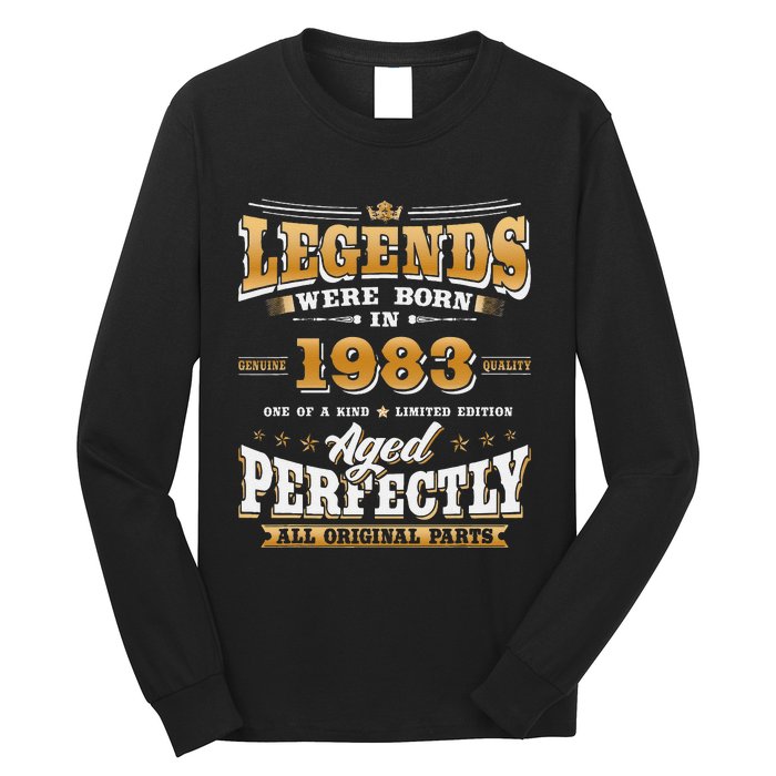 40th Birthday Gift Vintage Legends Born In 1983 40 Years Old Cute Long Sleeve Shirt