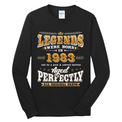 40th Birthday Gift Vintage Legends Born In 1983 40 Years Old Cute Tall Long Sleeve T-Shirt