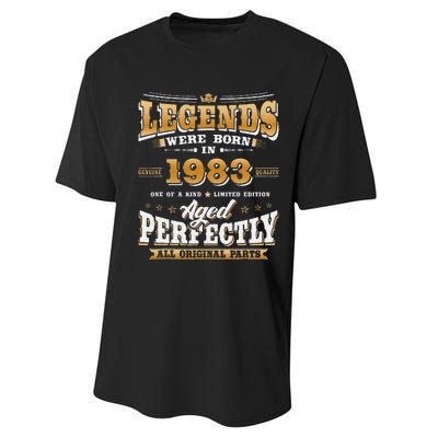 40th Birthday Gift Vintage Legends Born In 1983 40 Years Old Cute Performance Sprint T-Shirt