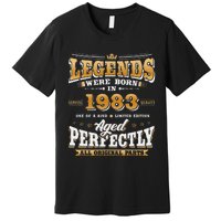 40th Birthday Gift Vintage Legends Born In 1983 40 Years Old Cute Premium T-Shirt