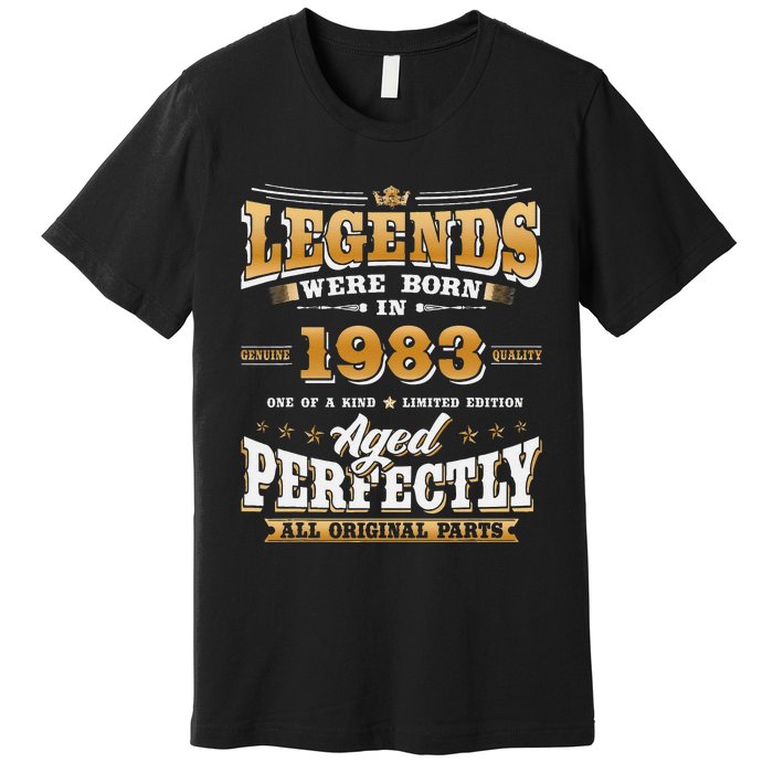 40th Birthday Gift Vintage Legends Born In 1983 40 Years Old Cute Premium T-Shirt