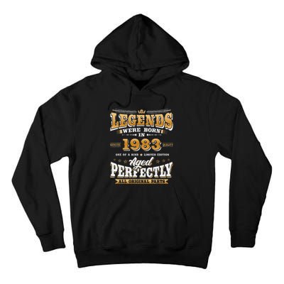 40th Birthday Gift Vintage Legends Born In 1983 40 Years Old Cute Tall Hoodie