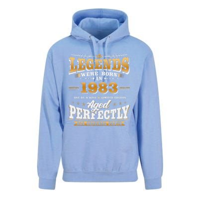 40th Birthday Gift Vintage Legends Born In 1983 40 Years Old Cute Unisex Surf Hoodie