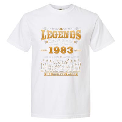 40th Birthday Gift Vintage Legends Born In 1983 40 Years Old Cute Garment-Dyed Heavyweight T-Shirt