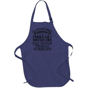 40th Birthday Gift Legends Born In February 1983 40 Year Old Full-Length Apron With Pockets