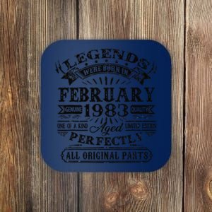 40th Birthday Gift Legends Born In February 1983 40 Year Old Coaster