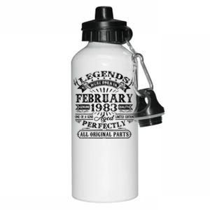 40th Birthday Gift Legends Born In February 1983 40 Year Old Aluminum Water Bottle