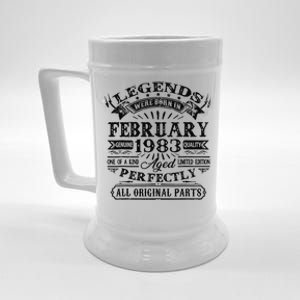 40th Birthday Gift Legends Born In February 1983 40 Year Old Beer Stein