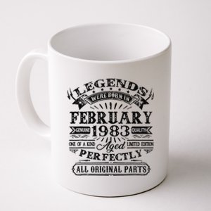 40th Birthday Gift Legends Born In February 1983 40 Year Old Coffee Mug