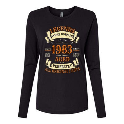 40th Birthday Gift Vintage Legends Born In 1983 40 Years Old Womens Cotton Relaxed Long Sleeve T-Shirt