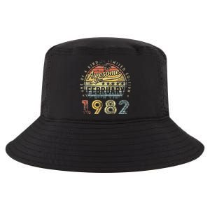 41st Birthday Gift Awesome Since February 1982 41 Year Old Cool Comfort Performance Bucket Hat