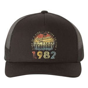 41st Birthday Gift Awesome Since February 1982 41 Year Old Yupoong Adult 5-Panel Trucker Hat