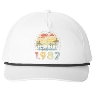 41st Birthday Gift Awesome Since February 1982 41 Year Old Snapback Five-Panel Rope Hat