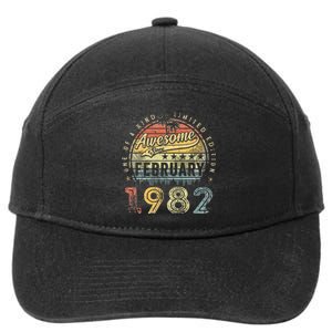 41st Birthday Gift Awesome Since February 1982 41 Year Old 7-Panel Snapback Hat