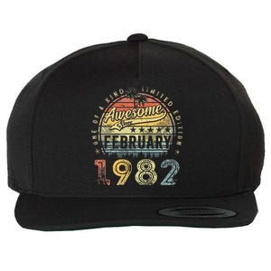 41st Birthday Gift Awesome Since February 1982 41 Year Old Wool Snapback Cap